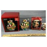 (2) Figural Xmas Ornaments MIB