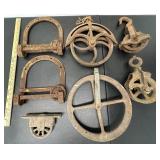 Primitive Barn Pulley Lot See Photos for Details