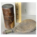 Primitive Powder Flask & Adv Case See Photos for