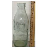 Aqua Embossed Milk Bottle See Photos for Details