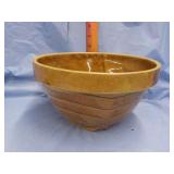 Brownware pottery mixin bowl chips
