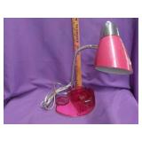 Pink Plastic Gooseneck Lamp 8x14", Working