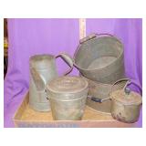 Antique tin items pails, etc.