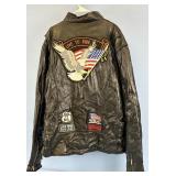 Nice Leather Motorcycle Coat 4x w/Patches See