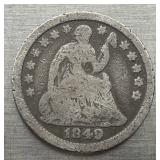 1849 Seated Half Dime See Photos for Details