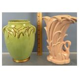 (2) Large McCoy Vases See Photos for Details -