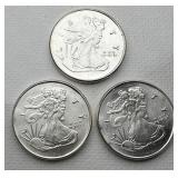 (3) 1/4 Ounce Silver Rounds See Photos for