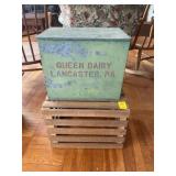 Queen Dairy Lancaster, PA Milk Box and Crate