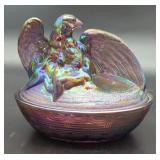 Fenton Amethyst Carnival Eagle On A Nest