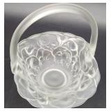 Fenton Glass Satin Water Lily Pad Basket