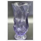 Fenton Purple Glass Vase Raised Curled Petal