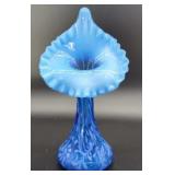 Fenton Blue Opalescent Daisy Fern Jack in the