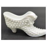 Fenton Hobnail Milk Glass Shoe