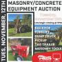 Masonry Equipment Online Only Auction