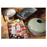 Vintage tins, pan, pressure cooker, grill