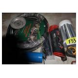 LED light propane canister, air hose, tape, covers