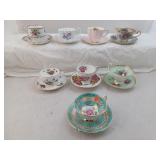 Collection Of 8 Different Tea Cup And Saucer Sets