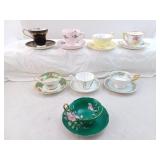 Group Of 8 Different Tea Cup And Saucer Sets That