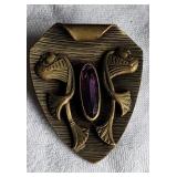 Antique Charles R Hettel 2.5" signed Brooch