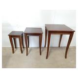 3 Wood Nesting Tables In Good Condition, The