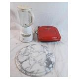 Ge blender, George Forman grill, marble hotplate