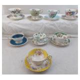 Tea Cup And Saucer Lot To Of 8 Different Sets