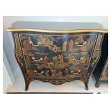 Vintage Drexel chinoiserie Black Lacquered chest