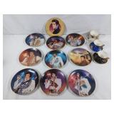 Elvis Presley china plates and tea set for 3