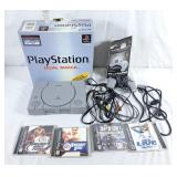 Sony Play Station, controller, and 4 games