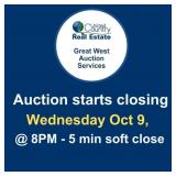 Online Auction begins to close Wednesday Oct 9,