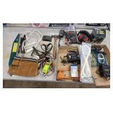 Woods air pump, tool belt, hammer, water slip