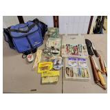 Fishing lures, fishing knifes, fishing bag, etc