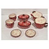 Temptations floral lace mugs, small casserole