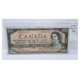 Devils Face 1954 Canada $100 Bill. Fine