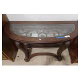 Ornate Glass Top Console Table