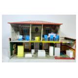 Tin play house with play house toys