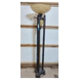 Ornament floor lamp 72"h metal frame glass shade