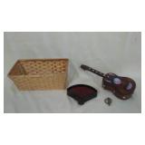 Ukelele Jewelry Box With Coasters And Basket