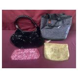 A Tote, 2 Purses, And Cosmetic Bag- Some Slight