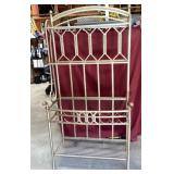 Ornate Metal Bakers Rack With Glass Shelves