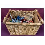 Wicker 2 Handled Basket Full of Toys