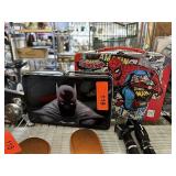 2PC METAL TOY LUNCHBOXES BATMAN SPIDER-MAN