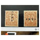 GERMAN UPPER SILESIA VERT & INVERT OVERPRINTS