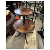 2 TIER  ANTIQUE PUE CRUST TABLE