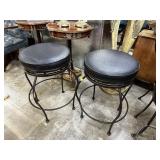 2PC OSTRICH LEATHER BARSTOOLS