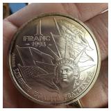 1993 SILVER 1 FRANC D-DAY UNC NICE COIN