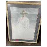 LARGE FRAMED PRINT BRAD BRAUNE COWBOY LANDSCAPE