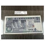 1987 SINGAPORE $1 DOLLAR UNC HIGH GRADE