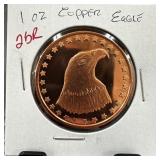 1 OZ COPPER BULLION ROUND  EAGLE