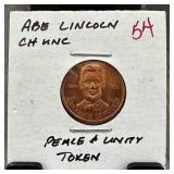 ABRAHAM LINCOLN PEACE & UNITY TOKEN